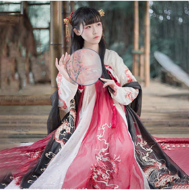 南糖三色龙母八米摆龙母汉服女中国风学生夏季襦裙古装超仙气飘逸古风