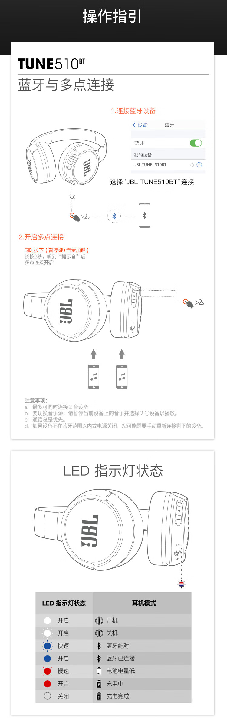 jbl tune 510bt头戴式蓝牙无线音乐耳机 运动耳机 游戏耳机t510bt