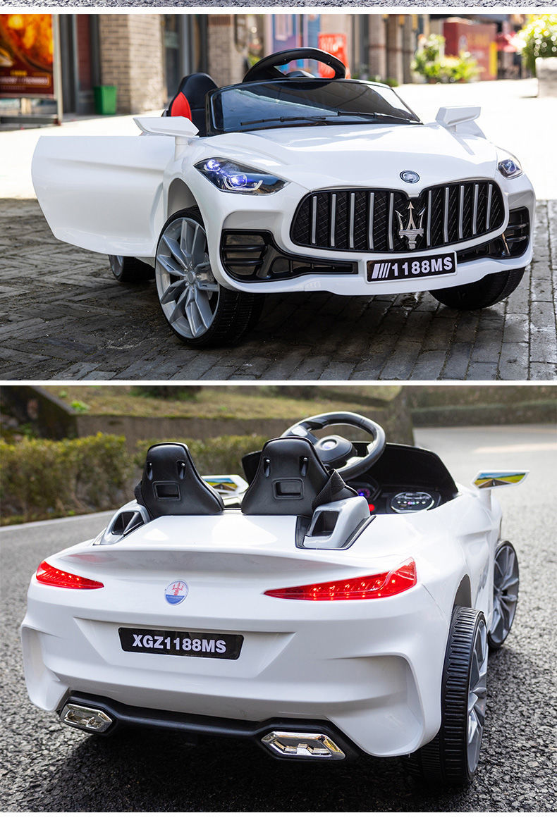 迪士尼小孩子好宝宝玩的玛莎拉蒂儿童电动车男女宝宝玩具车可坐人带