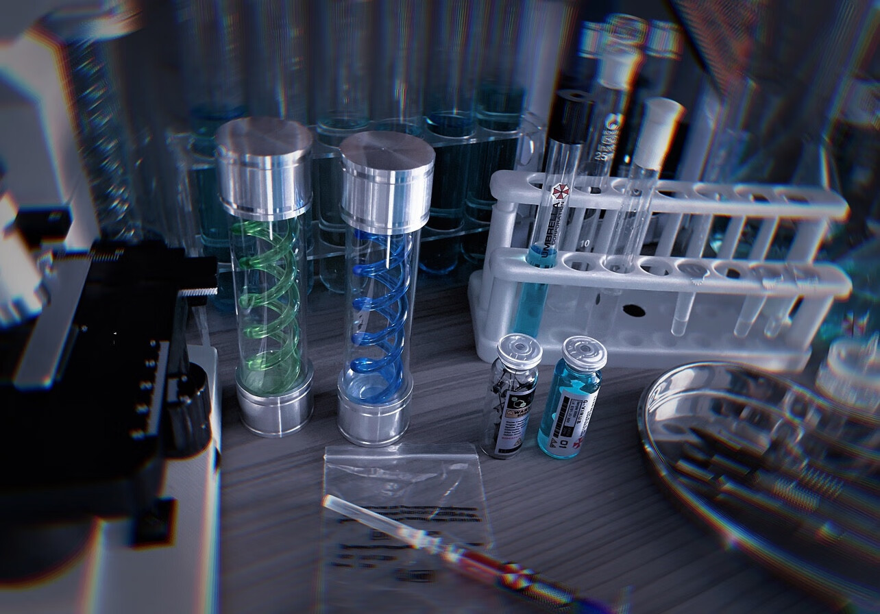 解药剂收藏 t病毒 t剂(蓝 绿) 安布雷拉公司浣熊市母巢实验室【图片