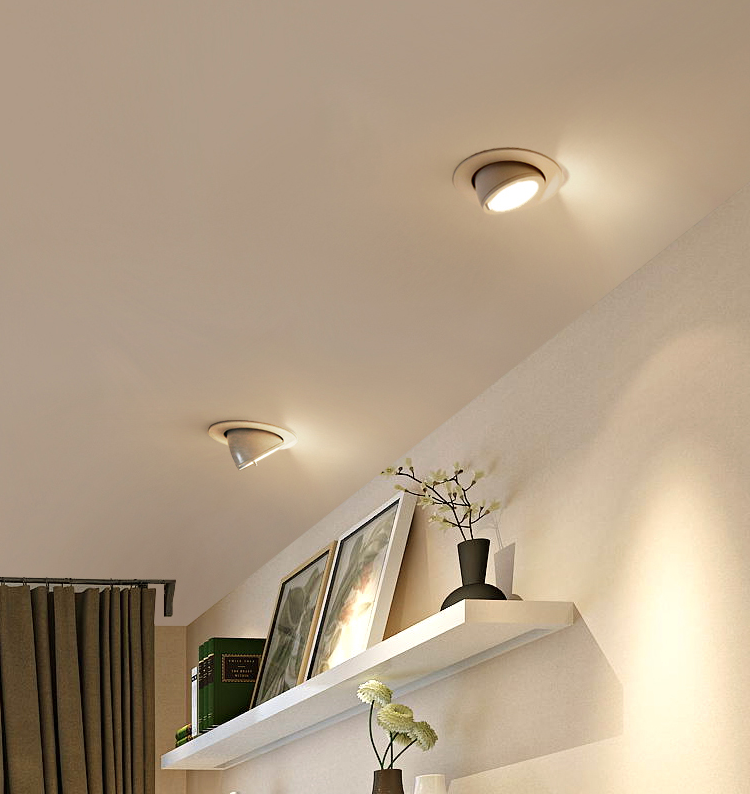 欧普照明led可调角度射灯嵌入式天花灯cob家用客厅玄关店铺商用象鼻