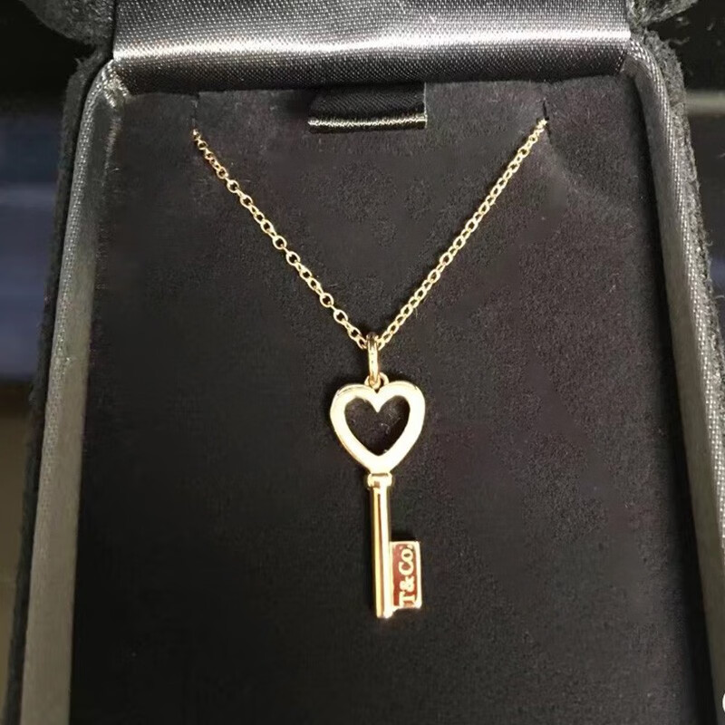 蒂芙尼 tiffany & co t系列 m蒂凡尼项链 18k玫瑰金钥匙吊坠项链 爱心