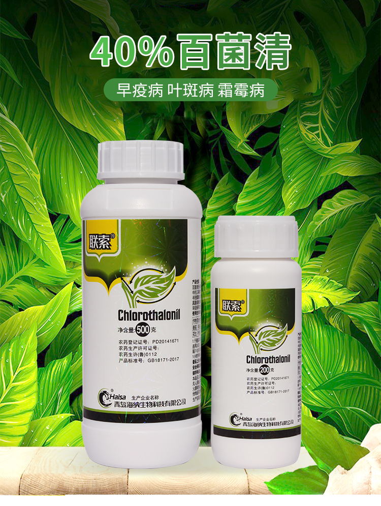 40百菌清柑橘果树炭疽病早疫病叶斑病霜霉病蔓枯剂1000克 500g【图片