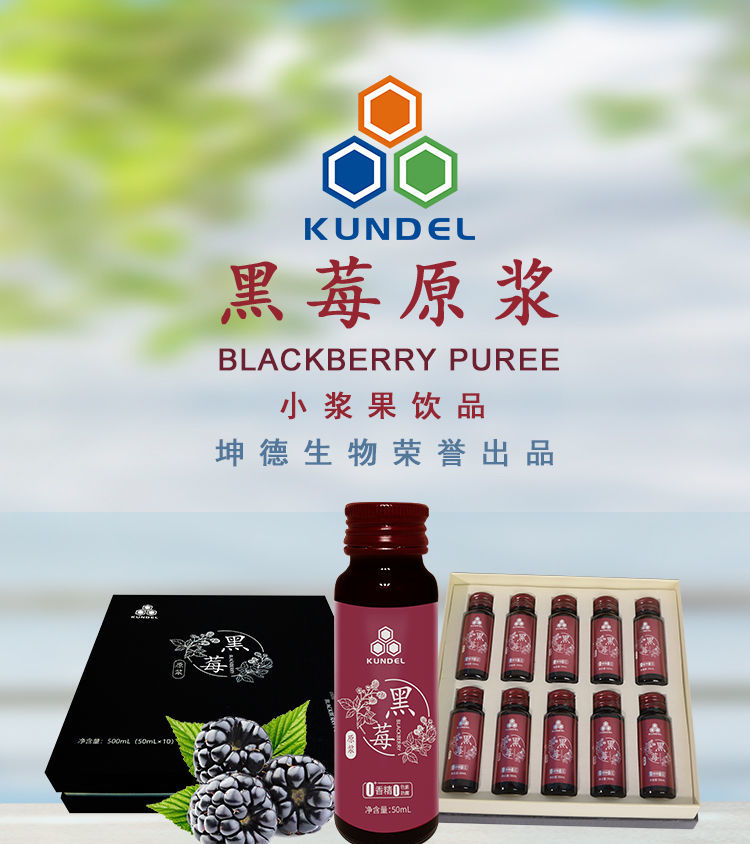 5折黑莓原浆原液口服液50mlx10瓶礼盒装富含花青素小浆果饮品