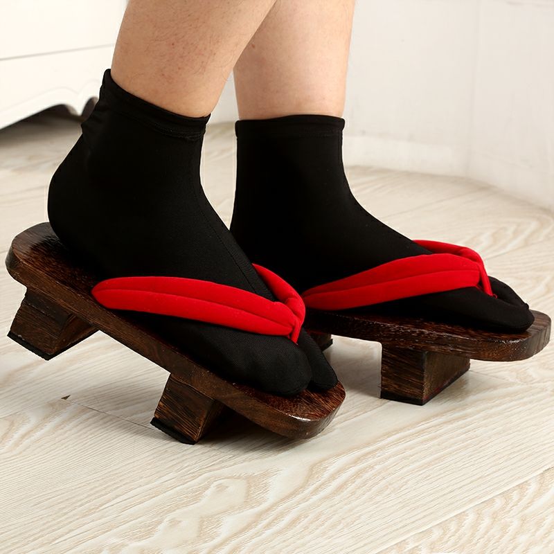 新品日本和服足袋袜男女黑白纯色弹力塑形2趾袜木屐袜分趾袜子 白色