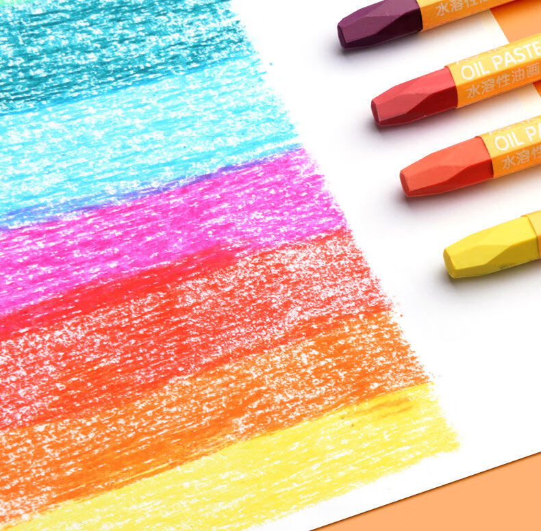 油画棒24色48色水溶性蜡笔不脏手儿童安全幼儿园油性彩色笔彩色画笔
