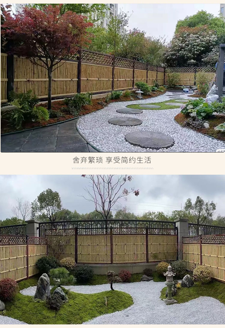 竹子篱笆围栏定制竹篱笆围栏栅栏围墙庭院户外别墅花园日式竹子木头