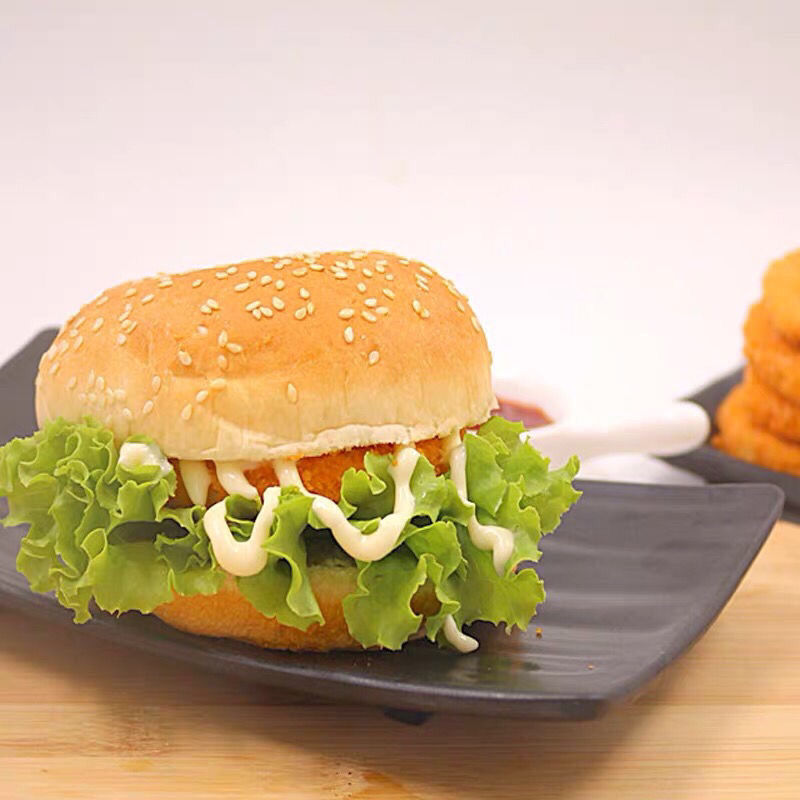 5折 汉堡包肉鸡腿堡 劲脆鸡排 汉堡肉每包油炸煎烤 1包鸡排【图片