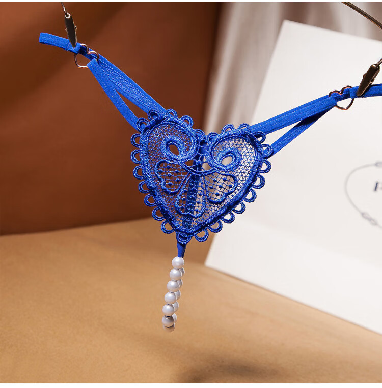 长夜漫漫丁字裤女复古珍珠按摩情趣内裤女性感情趣薄内裤女生低腰串珠