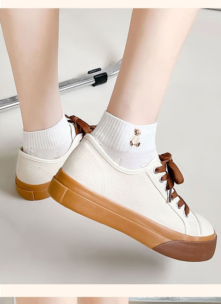 女生袜子夏季浅口低帮薄款棉质休闲女袜日系棉可爱小熊少女学生运动风