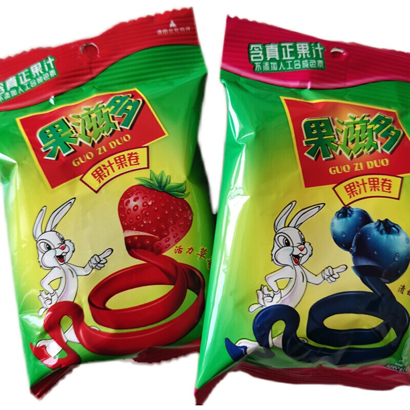 果凝果滋多果汁卷cc卷袋装混合儿童创意软糖零食果然多卷卷糖果葡萄味
