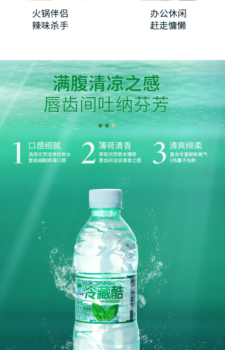 fghgf冷藏酷薄荷水清凉饮料云南嘉华冰泉纯净水饮用水整箱500l*12瓶装