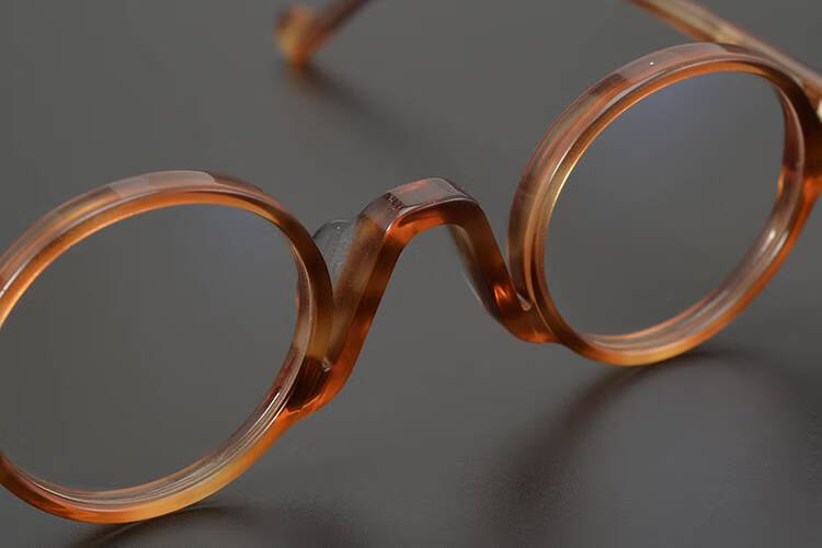 纯手工 日本赛璐珞眼镜框 复古文艺青年全框镜架 超轻小脸高度数 柠檬