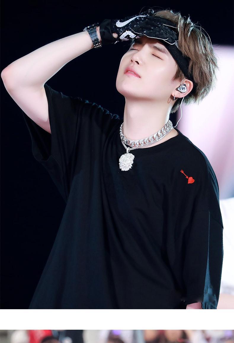 防弹少年团同款衣服金泰亨朴智旻闵玧其应援服周边ins潮t恤短袖女黑色