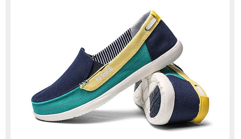 2022新款cross帆布鞋男鞋休闲透气老北京布鞋男士一脚蹬低帮懒人鞋法