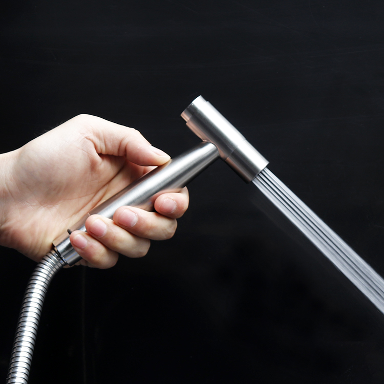 增压洗屁股喷头马桶伴侣妇洗器喷抢 304不锈钢免按压喷枪 电话线管1