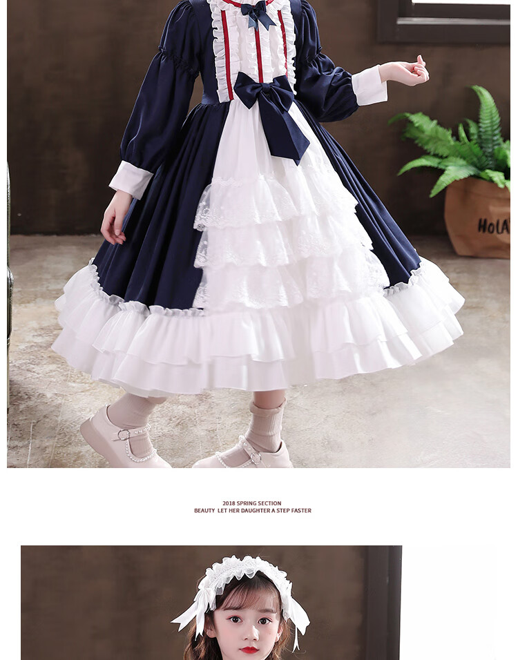 洛丽塔儿童公主裙冬季女大童连衣裙童装女孩子裙子学生萝莉洋装女童