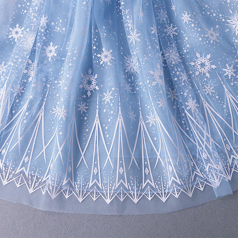 儿童爱莎公主披风女童艾莎斗篷儿童冰雪奇缘宝宝外出防风披肩外套蓝色