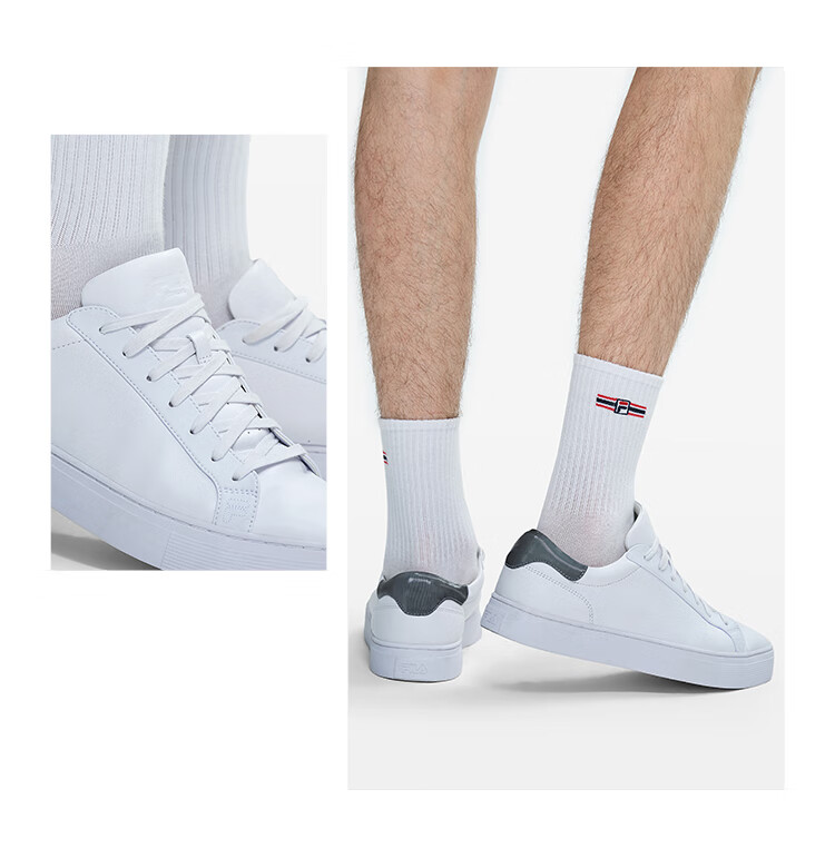 男鞋复古板鞋2022秋新款简约小白鞋休闲运动鞋1911商场同款 斐乐白-wt