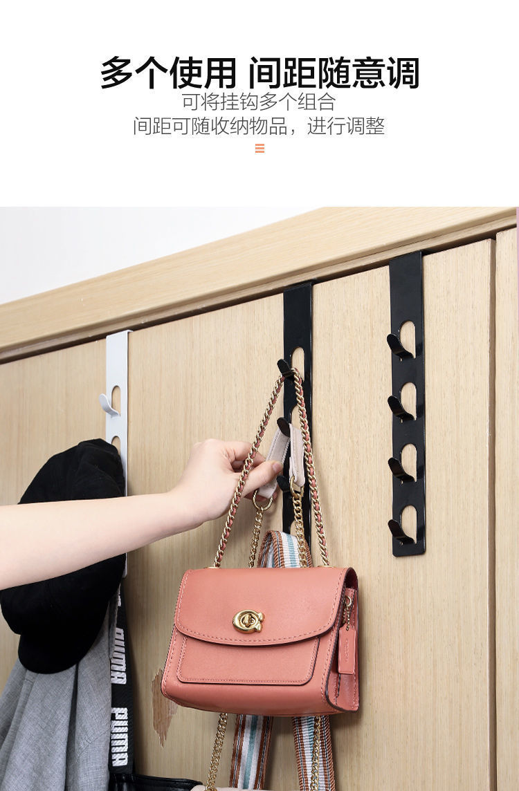 创意铁艺多功能门后挂钩门上挂衣架粘钩门背式衣帽钩免打孔置物架铁艺