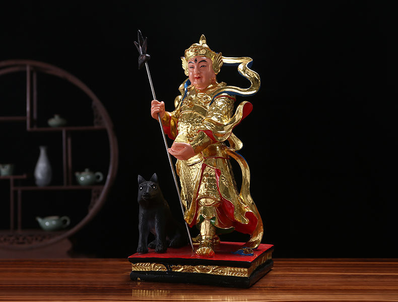 二郎神杨戬神像家用供奉摆件树脂佛像站坐二郎真君哮天犬天神将军 12