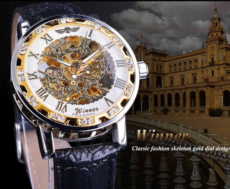 王爵机械手表 手表男机械表镂空概念个性学生韩版夜光简约时尚潮流腕