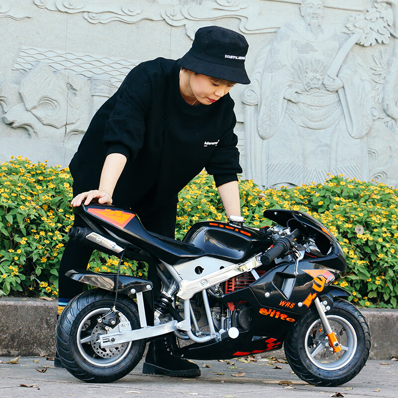 儿童烧油摩托车燃油机车21款迷你小型汽油2冲程49cc大马力小跑车 2