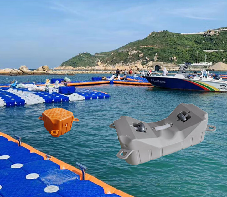 浮筒 水上浮台塑料浮筒平台厂家浮体浮桥浮动码头浮板蘑菇头插销栏杆