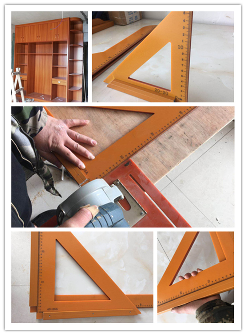 高精度木工三角尺装修拐尺90度加厚大号直角尺电木方尺木匠工具尺4065