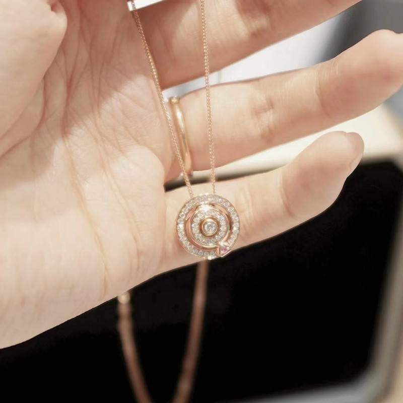 2022年新款曼卡龙亚纯银925指爱针项链18k色锁骨链送男女友520礼 新款