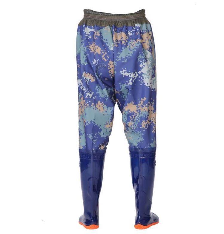 下半身裤加厚耐磨下水裤男士钓鱼捕鱼抓鱼牛筋齐腰鱼裤雨裤下水裤半身