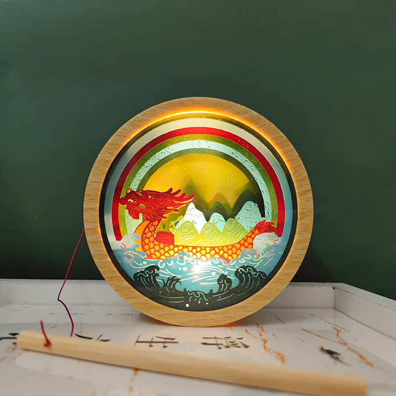 崎杳中秋节文创手工纸雕灯笼diy材料儿童手提发光装饰玉兔灯潮礼物