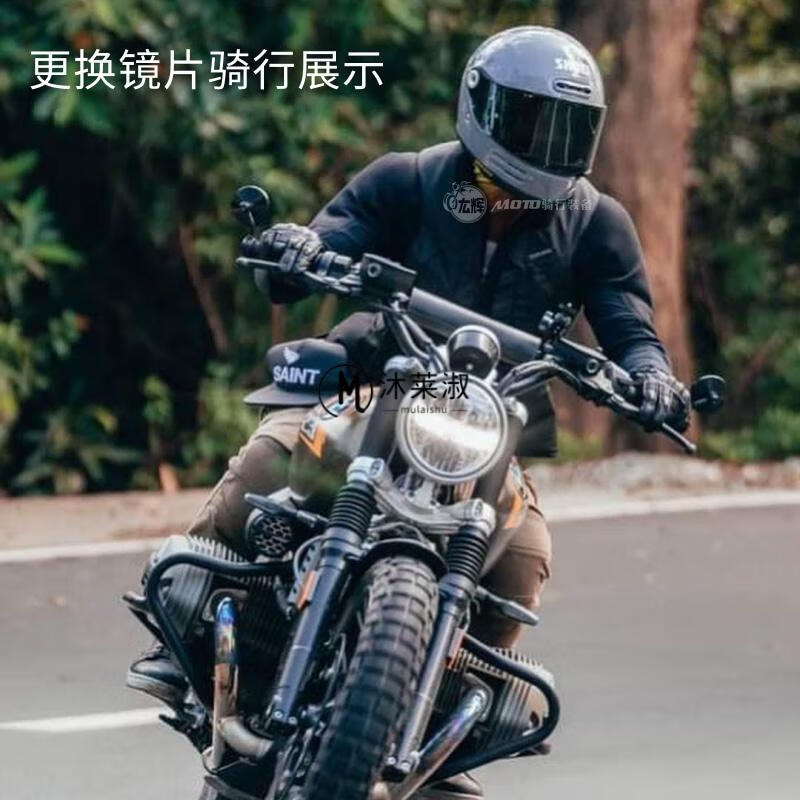 ogk空气刀5镜片现货shoeiglamster复古骑行头盔透明黑茶浅茶色防雾