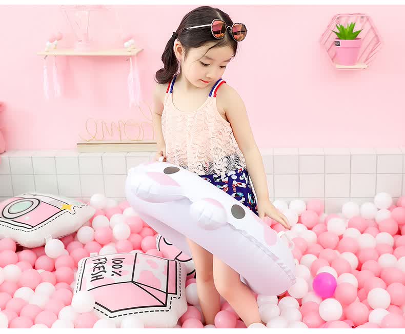 儿童泳衣女韩国女童可爱分体宝宝蕾丝中大童泳装沙滩比基尼游泳衣