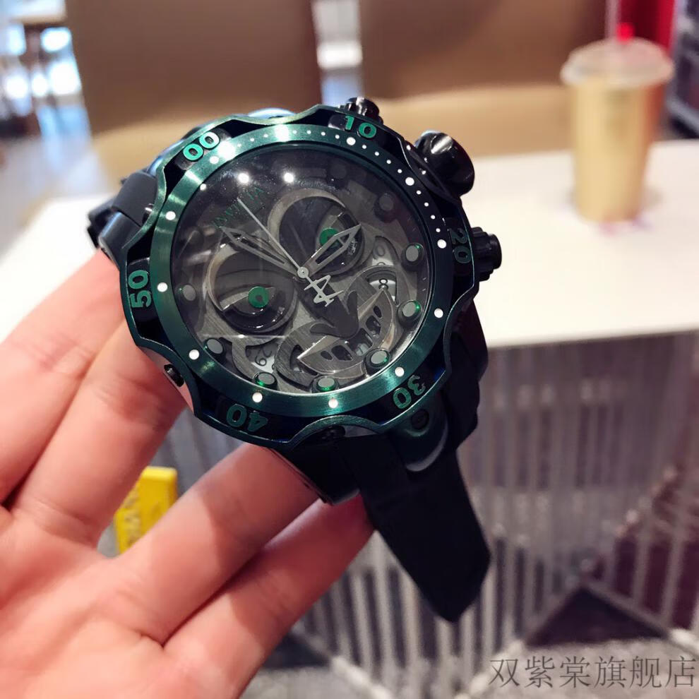 joker dc漫威联名小丑防水男士石英手表 银白钢带小丑 50mm【图片