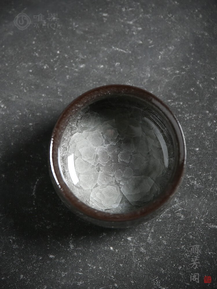 哥窑铁胎杯 吴俊纯手工陶瓷功夫茶主人杯品茗杯 冰裂釉禅定杯茶盏