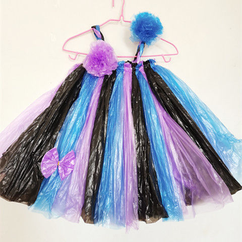 手工创意diy材料幼儿园亲子走秀塑料袋时装秀表演服小孩子表演穿的