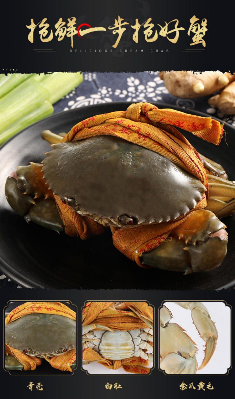 三门青蟹鲜活螃蟹礼盒海鲜水产鹿凌青红膏蟹母蟹1斤12只