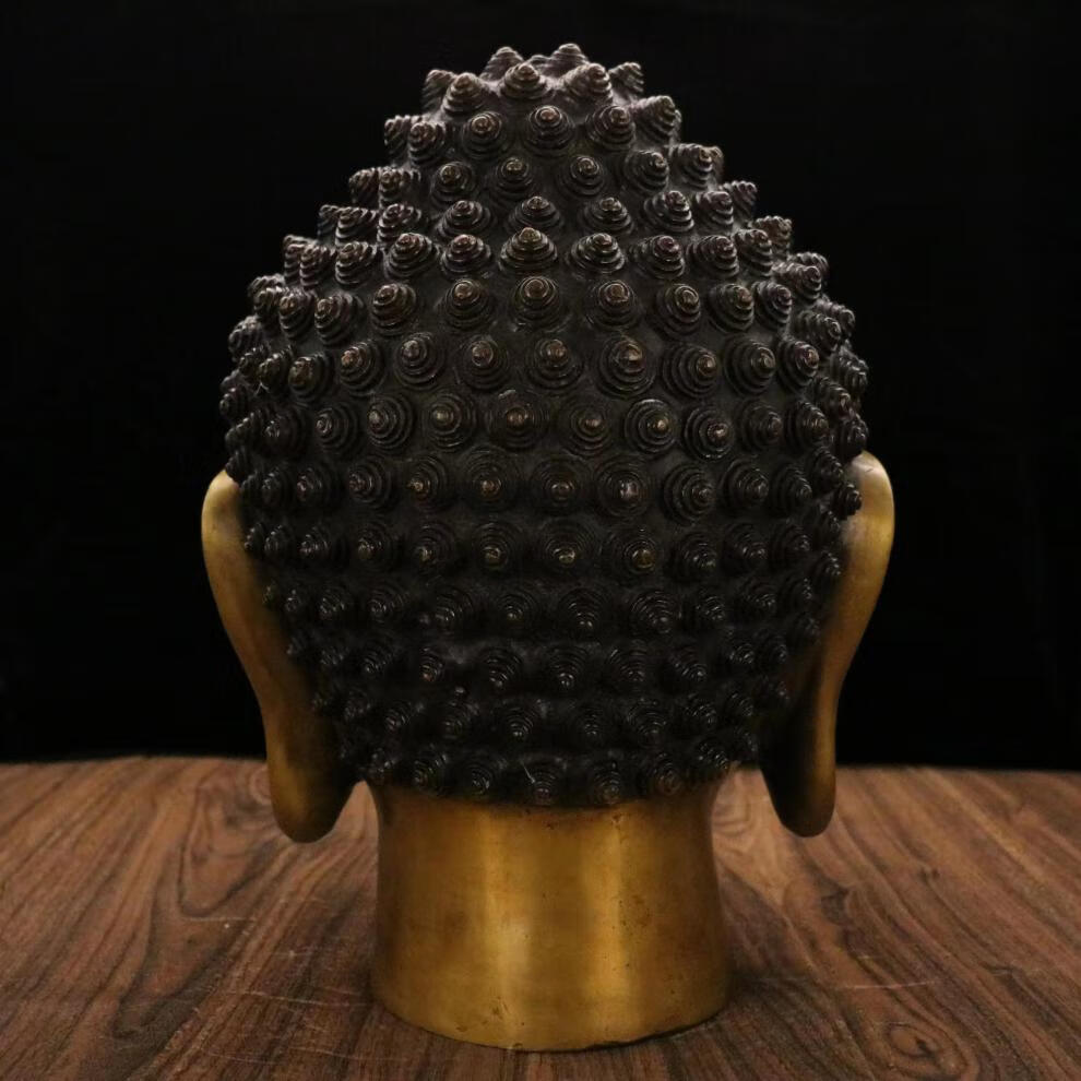 纯铜佛光普照如来佛头桌面摆件铜释迦牟尼佛头客厅家居装饰工艺品 5款