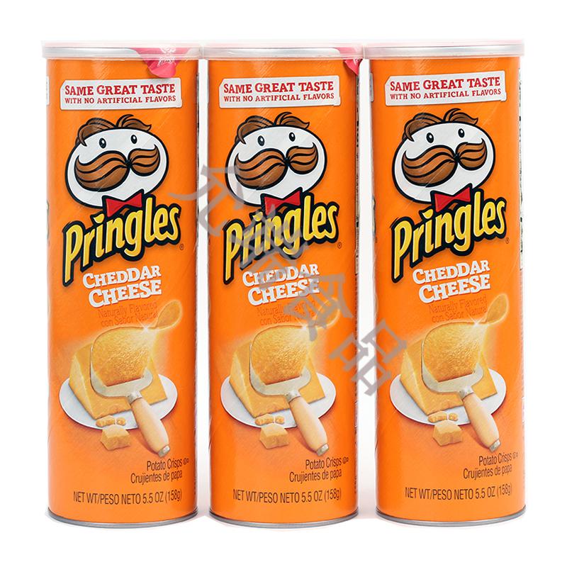 美国进口品客薯片奶酪芝士味158g*3罐办公室休闲进口零食膨化食品