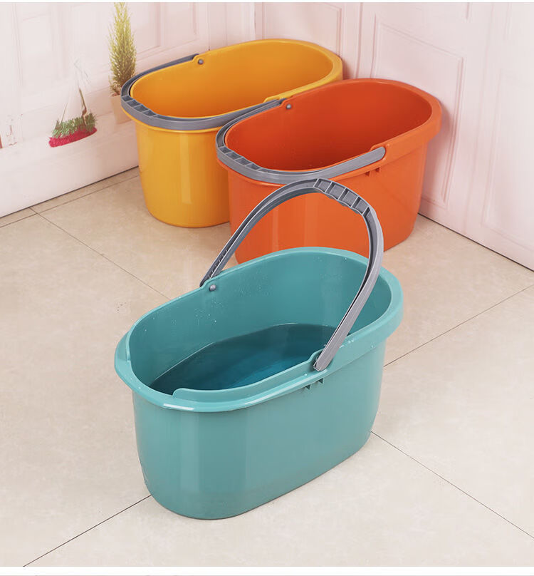 家用长方形洗拖把桶加厚塑料拖地桶胶棉拖把桶清洗手提平板拖布桶加厚