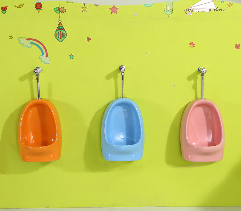 双张聚之宝五金可定制幼儿园儿童小便器男孩挂墙式彩色小便池宝宝马桶