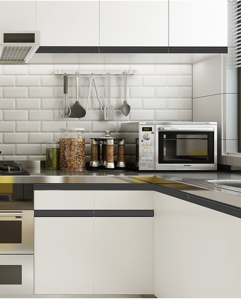 免拉手u型槽橱柜铝材隐形型材五金铝合金嵌入式厨房柜门槽上下柜抽屉