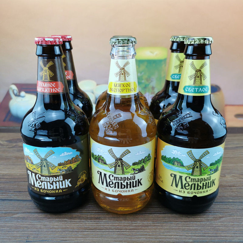 俄罗斯原装进口老米乐麦芽精酿黑啤450ml*12瓶 俄罗斯老米勒黑色12瓶