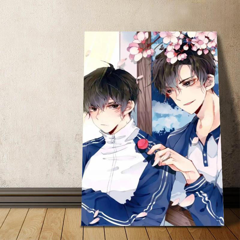 数字油画 动漫伪装学渣谢俞贺朝数字油画手工填色画画