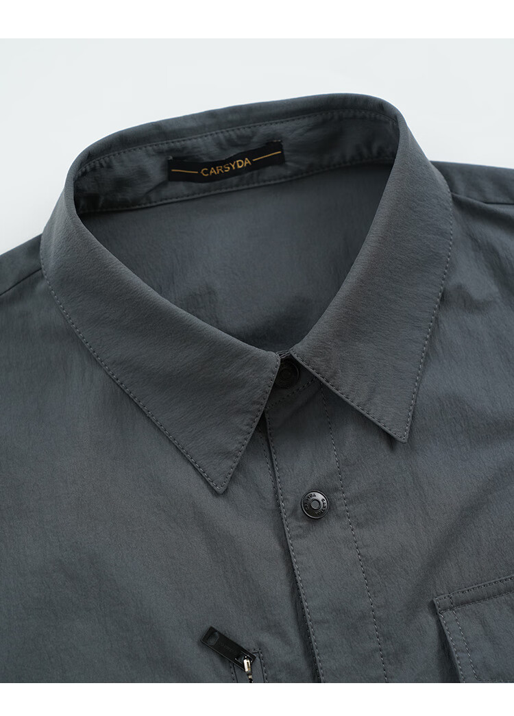 【轻薄零束缚】carsyda/珈仕达轻奢男装衬衫 灰色轻外穿型t衬 锡灰