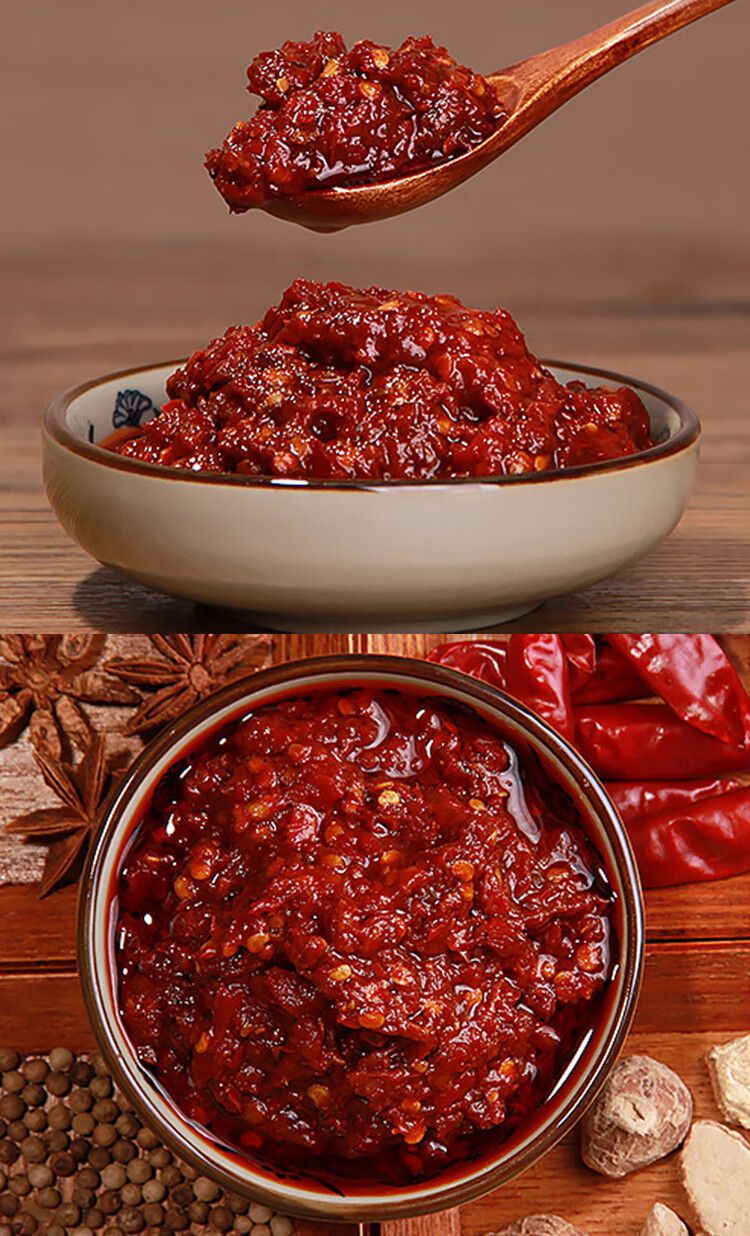 香辣酱商用四川辣椒酱350g*6瓶装富顺麻辣酱豆花蘸水烧烤鱼 【6瓶】家