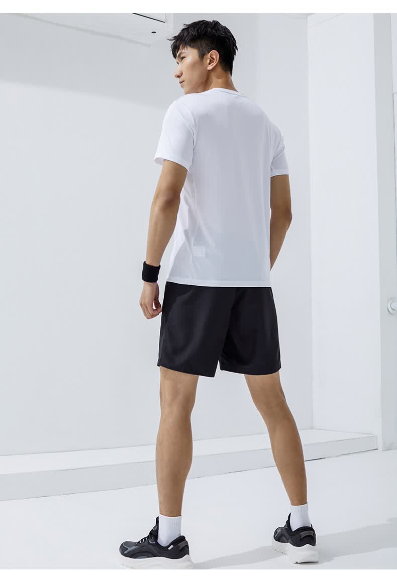 乔丹运动套装男2022夏季薄款冰丝速干t恤健身短袖跑步短裤两件套 217