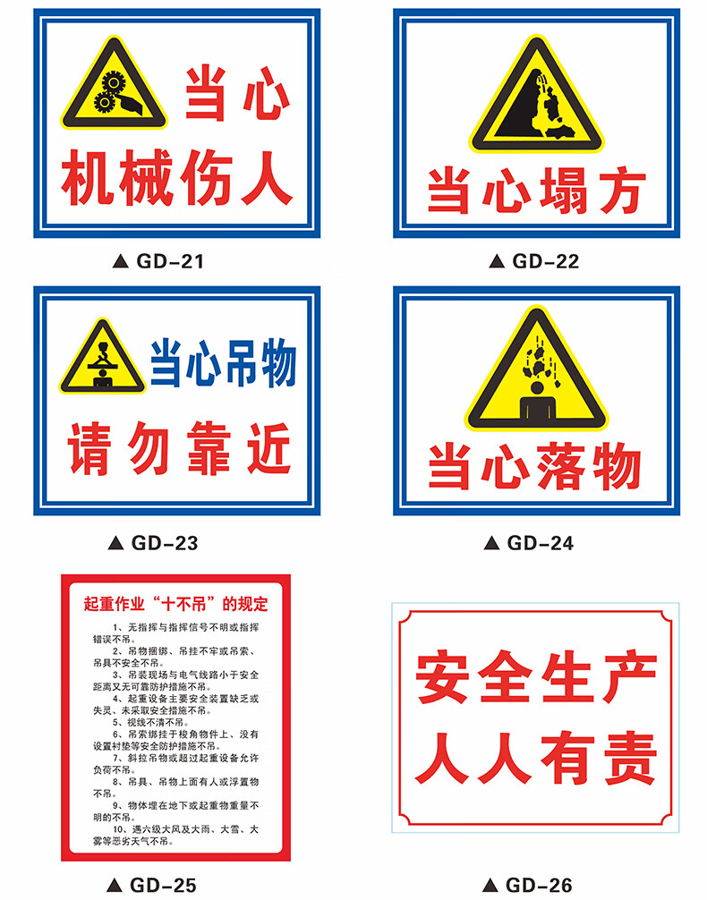 工地安全标识牌施全警示牌标志建筑工地现场必须戴安全帽文明施工脚手