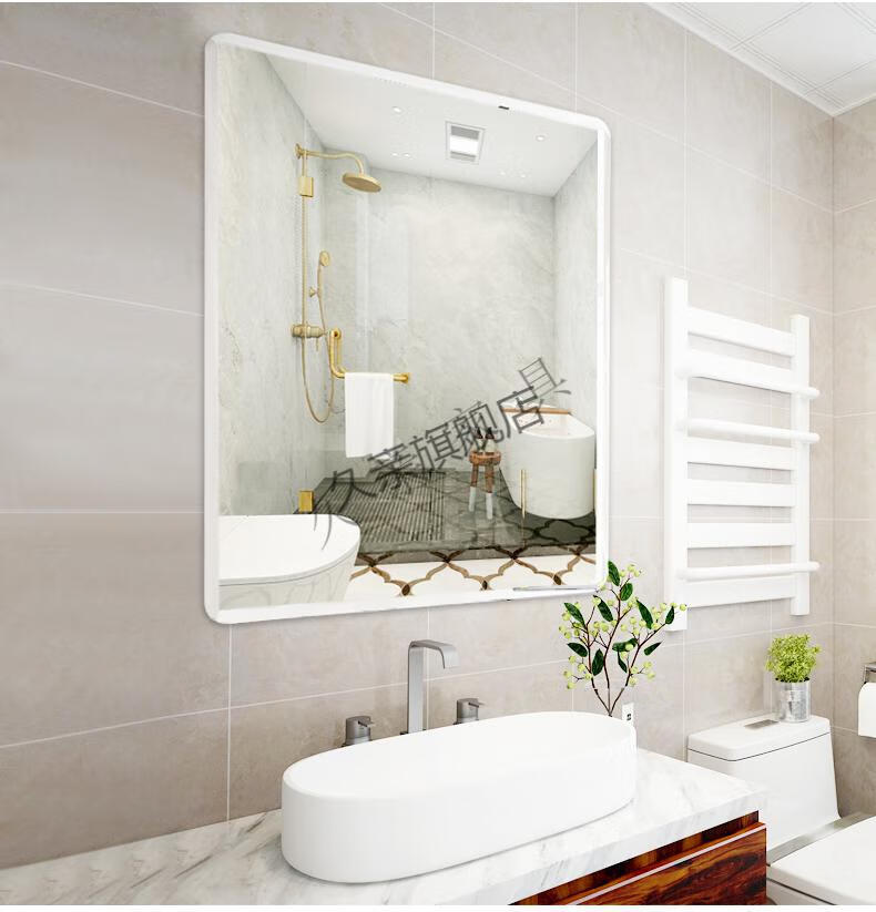久亲浴室玻璃镜子尺寸无框银镜切割定做贴墙免打孔厕所卫生间壁挂6080
